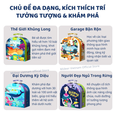 Đồ Chơi Xếp Hình Đại Dương 104 Mảnh Wonderful Ocean Mideer Vali Gift Box Puzzle