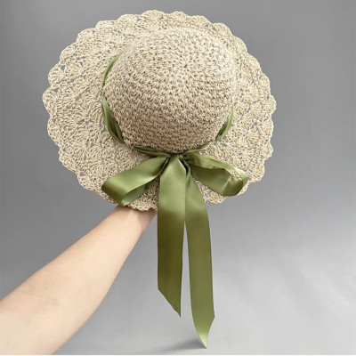 Mũ nón rộng vành đi biển du lịch dã ngoại chống nắng chất liệu cói thời trang Hàn Quốc dona25012102