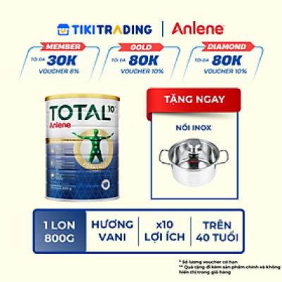 [MỚI] Sữa bột bổ sung dinh dưỡng Anlene Total 10 lon 800g
