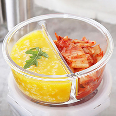 Thố Thủy Tinh Tròn Chia Ngăn Lock&Lock LLG861D - 900ml (Màu Ngẫu Nhiên)