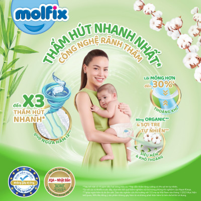Miếng lót sơ sinh Molfix Thiên nhiên NB2 gói 60 miếng Vaca Baby House