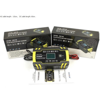 Sạc Ắc Quy Thông Minh Nhật Bản Foxsur  – 12V/24V, Khử Sunfat, Bảo Dưỡng Tự Động, Loại Xịn , đèn led
