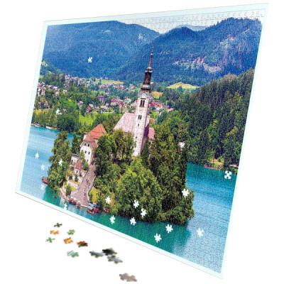 Tranh xếp Hình Tia Sáng Nhà Thờ Trên Đảo Bled Slovenia (2035 Mảnh Ghép)