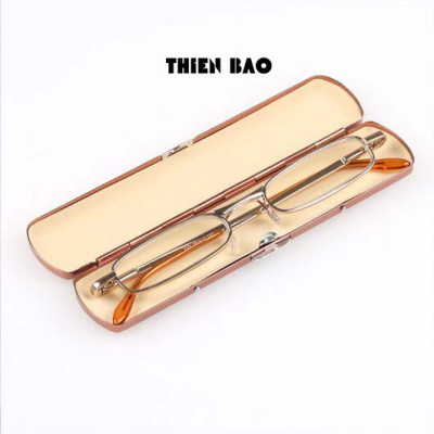 Kính lão thị, viễn thị siêu gọn  Đọc sách Mini Nam nữ hợp kim có hộp thiếc đẹp toàn viền tròng sáng chuẩn độ cao cấp loại I KVG67