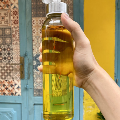 Bình nước thủy tinh saffron Kingdom Herb cao cấp 500ml