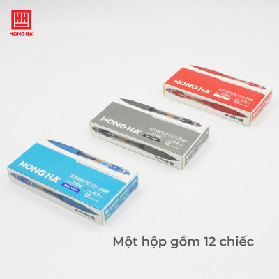 Hộp 12 Bút gel, bút bi nước Hồng Hà mực Xanh, Đen, Đỏ màu sắc tươi sáng - 2766