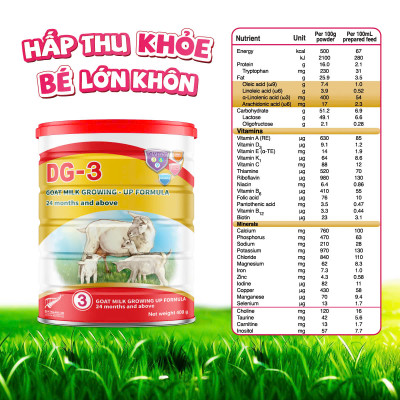 [TẶNG 1 LON DG-3 - HSD 10/2025] Sữa Dê Công Thức DG-3 400g [HSD 10/2025]