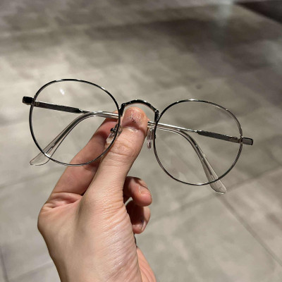 Kính mắt tròn nhỏ gọng kim loại bạc