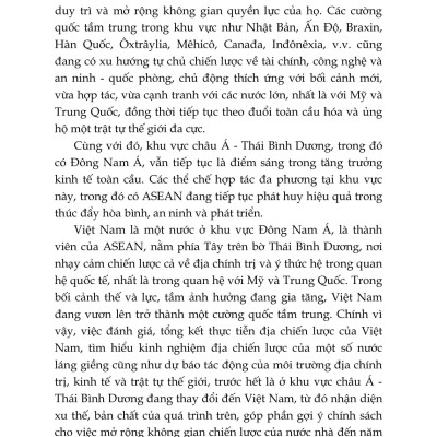 Địa Chiến Lược Việt Nam Tầm Nhìn 2030 Những Vấn Đề Lý Luận, Thực Tiễn Và Thích Ứng Chính Sách - PGS. TSKH. Trần Khánh