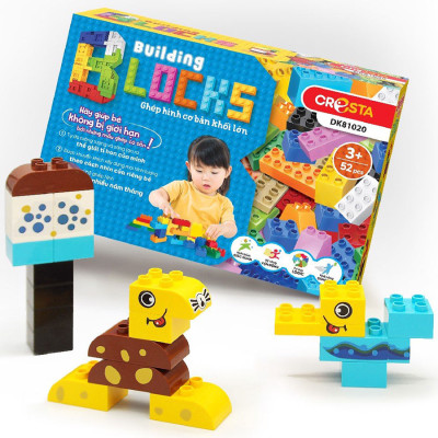 Đồ chơi lắp ráp ghép hình cơ bản khối lớn - CRESTA DK81020 (52 chi tiết)