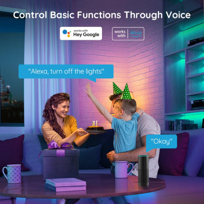 Dây đèn LED RGB chạy đuổi Govee Wi-Fi Strip Lights H6110 | Gồm 2 cuộn 5m, Cảm biến nhấp nháy theo nhạc độc đáo