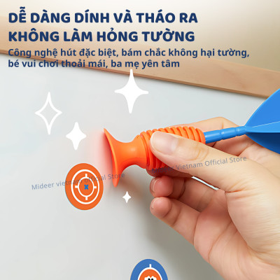 Bộ ném tiêu cao su kèm sticker hồng tâm Mideer Suction Dart