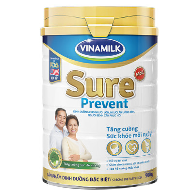 Sữa Bột Vinamilk Sure Prevent - Hộp Thiếc 900g