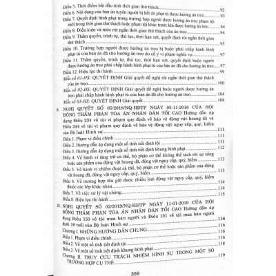  Các Nghị quyết của Hội đồng Thẩm phán Tòa án nhân dân tối cao về hình sự và tố tụng hình sự từ năm 1986 đến năm 2024