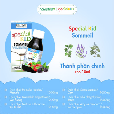 TPBVSK Special Kid Sommeil – Giúp ngủ ngon giấc, ngủ sâu giấc (125ml) [Siro – Nhập khẩu Pháp]