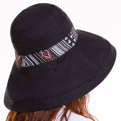 Mũ đi biển đẹp rộng vành nón chống nắng đội 2 mặt gấp gọn họa tiết thổ cẩm chống tia UV thoáng mát dona23062301 