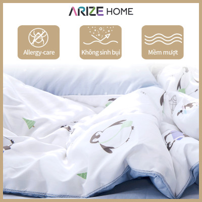 Chăn Chần Bông Arize Vải Microfiber Chim Cánh Cụt Penguin 1.5x2m