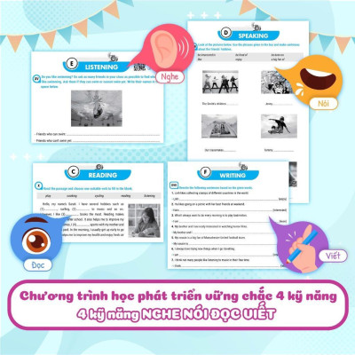 Sách - Big 4 Bộ Đề Tự Kiểm Tra 4 Kỹ Năng Nghe - Nói - Đọc - Viết Tiếng Anh Cơ Bản Và Nâng Cao Lớp 7 - Tập 1 - Megabook