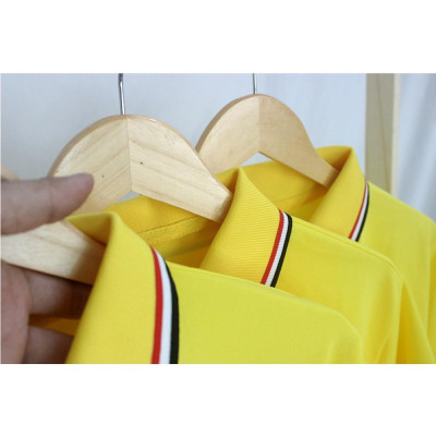 Áo Thun Có Cổ Cá Sấu 4 Chiều Polo Màu Vàng Phối Cổ Và Bo Tay 3 Sọc THOITRANG24H Phom Xuông Đồng Phục Dùng Chung Nam Nữ