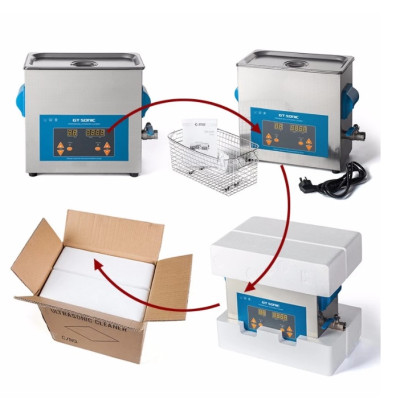 Bể rửa siêu âm Gtsonic VGT-1860QTD 6 lít giúp tẩy rửa, làm sạch, vệ sinh, bảo dưỡng các vật dụng phòng thí nghiệm, công nghiệp cơ khí, dụng cụ nha khoa/y tế, dung cụ gia đình, trang sức, đồng hồ – Hàng Chính Hãng