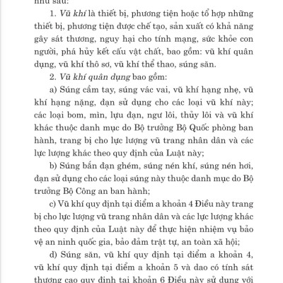 Luật quản lý, sử dụng v.ũ k.h.í vật liệu n.ổ và công cụ hỗ trợ năm 2024 - bản in 2024