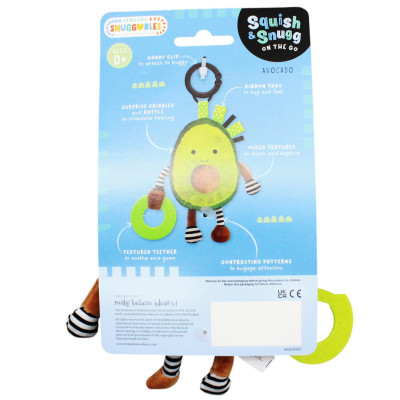 Móc Treo Nhồi Bông Quả Bơ - Squish And Snugg On The Go Avocado