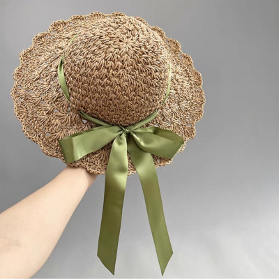 Mũ nón rộng vành đi biển du lịch dã ngoại chống nắng chất liệu cói thời trang Hàn Quốc dona25012102