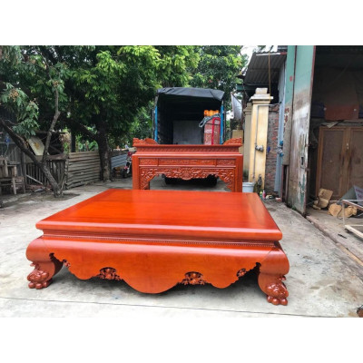 Sập gụ Nam Phi dạ trơn giá tận xưởng kt 1m8 x 2m2