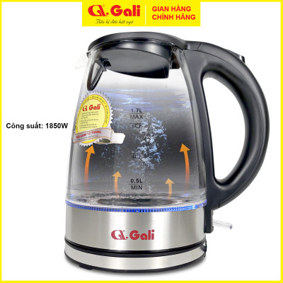 Bình đun nước Gali cao cấp GL-0017T, công suất 1850W. Thân bình thủy tinh cao cấp chịu nhiệt nóng lạnh, hàng chính hãng 100%. Bảo hành 24 tháng Gali.