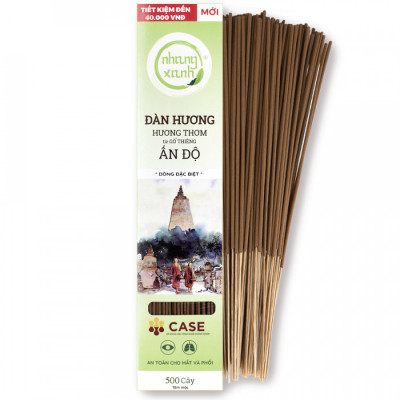 Nhang Xanh Đàn Hương - 30cm - 500 cây - 500g - Bột gỗ từ Ấn Độ - Nhang Thiền 