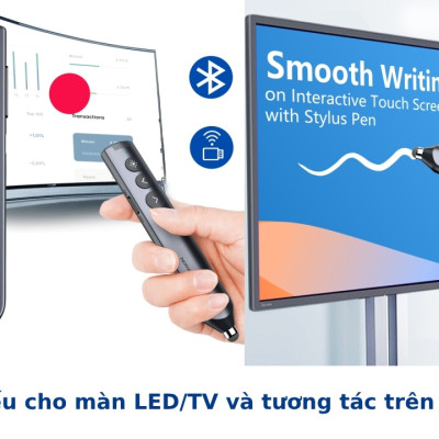 Bút trình chiếu Bluetooth dùng cho màn hình tương tác, LED Norwii N10S Pro laser màu xanh. HÀNG CHÍNH HÃNG CÓ BẢO HÀNH !!!