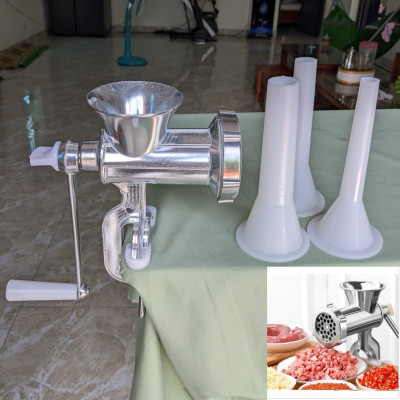 Xay Thịt Quay Tay Bằng Gang Size 10 - Sản Phẩm Cao Cấp Kèm 3 Ống Nhồi Xúc Xích