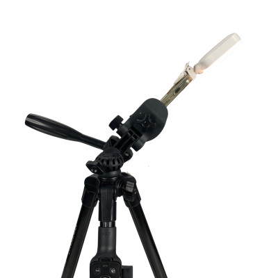 Combo Tripod VCT 5208RM gắn điện thoại, máy ảnh du lịch + Đèn F6 kẹp điện thoại 3 chế độ màu sáng - Hàng chính hãng