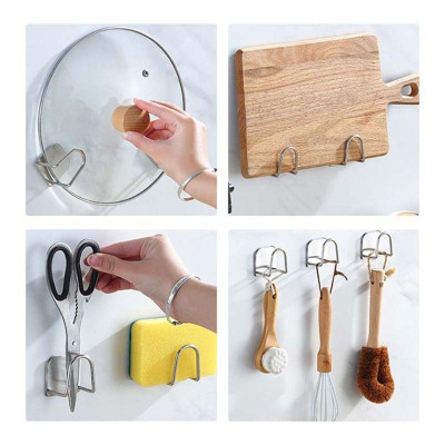 Giá Inox, Móc Inox Treo Gài Cuộn Giấy Vệ Sinh Lõi Rỗng, Móc Treo Đồ Dính Tường Đa Năng, Móc Inox Dán Tường. Takyhome 4085