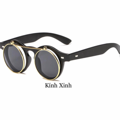 Kính râm, Kính mát Mắt Tròn Thầy Bói 2 Tròng Lật Đa Năng Đi Ngày và Đêm