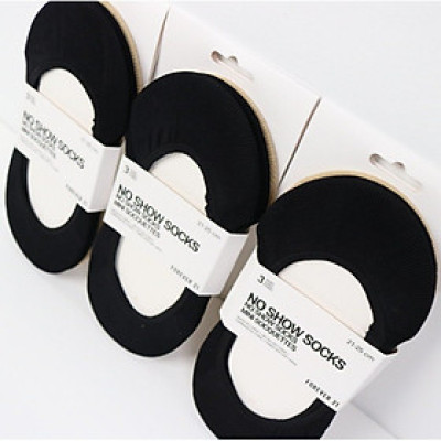 Combo 3 đôi Tất nữ lười cổ ngắn 2 màu Đen, Da