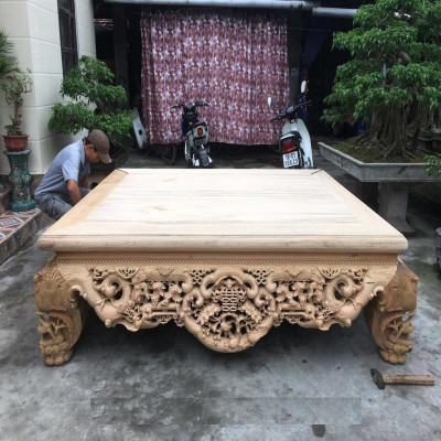 Sập Nằm Ngũ Phúc Cài Mai Cỡ Đại Gỗ Hương Đá