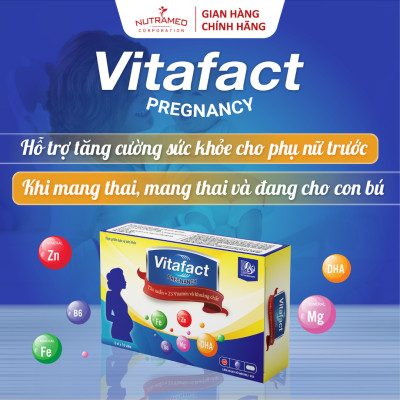 Viên uống Vitafact Pregnancy hỗ trợ bổ sung dưỡng chất và dự phòng dị tật cho thai nhi (30 viên) - Nutramed