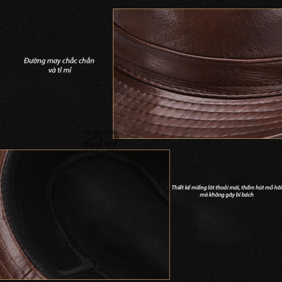 Mũ Phớt Nam, Nón Cao Bồi Da Bò Thật Cao Cấp MP038