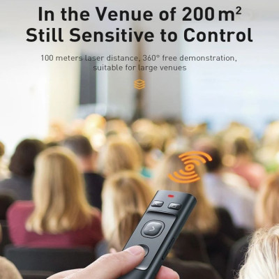 Bút Laser trình chiếu Baseus Orange Dot Wireless Presenter Green Lasercharging cho Laptop Macbook MKCD- Hàng chính hãng