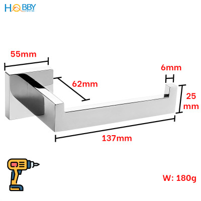 Giá để cuộn giấy vệ sinh inox 304 bóng mẫu khoan Hobby home decor G21