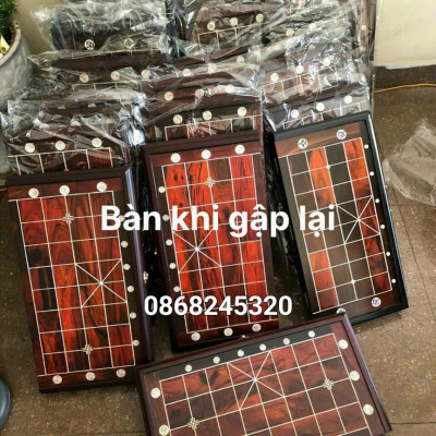 Bàn cờ tướng gỗ trắc kt bàn 48×50×3cm + quân kt mặt 4×1.5cm 