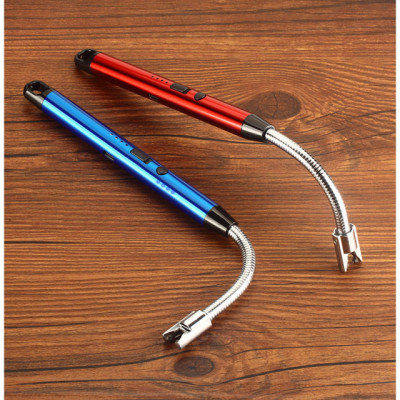 Bật Lửa Điện Tử Sạc USB Dùng Cho Tiệc Nướng BBQ - 23x1.5cm 42g - Màu Đen