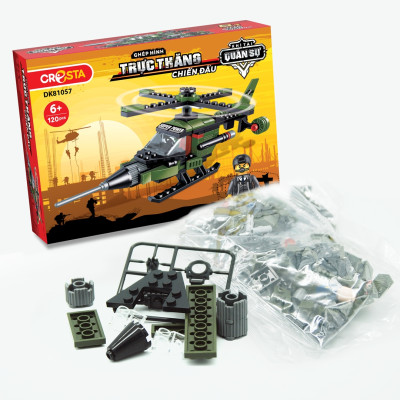 Đồ Chơi Lắp Ráp Khí Tài Quân Sự : Trực Thăng Chiến Đấu - Cresta DK81057 (120 Chi tiết)