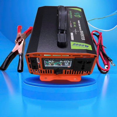 Hàng Nhật - Bộ Kích Điện 12V Lên 220V 2000W Sóng Sin Chuẩn, Màn Hình LED Hiển Thị Vôn, Dòng Tải, Nhiệt Độ | Loại Cao Cấp Bền Bỉ