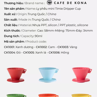 Ly phễu mini Timie Dripper Cup