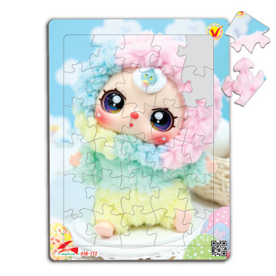 Xếp hình A4 -30 mảnh ghép Tia Sáng: 030-172-Baby three - chim tặng tranh tô màu