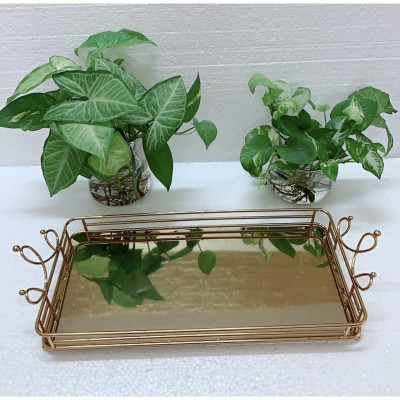 COMBO BỘ BÌNH CỐC THỦY TINH CHỊU NHIỆT CAO CẤP KÈM KHAY VƯƠNG MIỆN VÀNG VÀ GIÁ ÚP CỐC