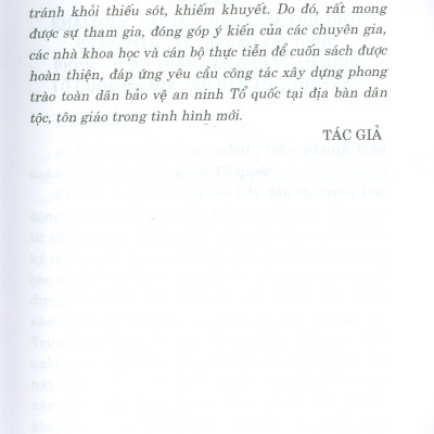Vận Động Quần Chúng Và Xây Dựng Phong Trào Toàn Dân Bảo Vệ An Ninh Tổ Quốc Tại Địa Bàn Dân Tộc, Tôn Giáo