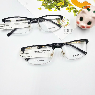 GỌNG KÍNH NAM NỮ, PHOM VUÔNG ,CHÍNH HÃNG  CHALELENGER CT22022